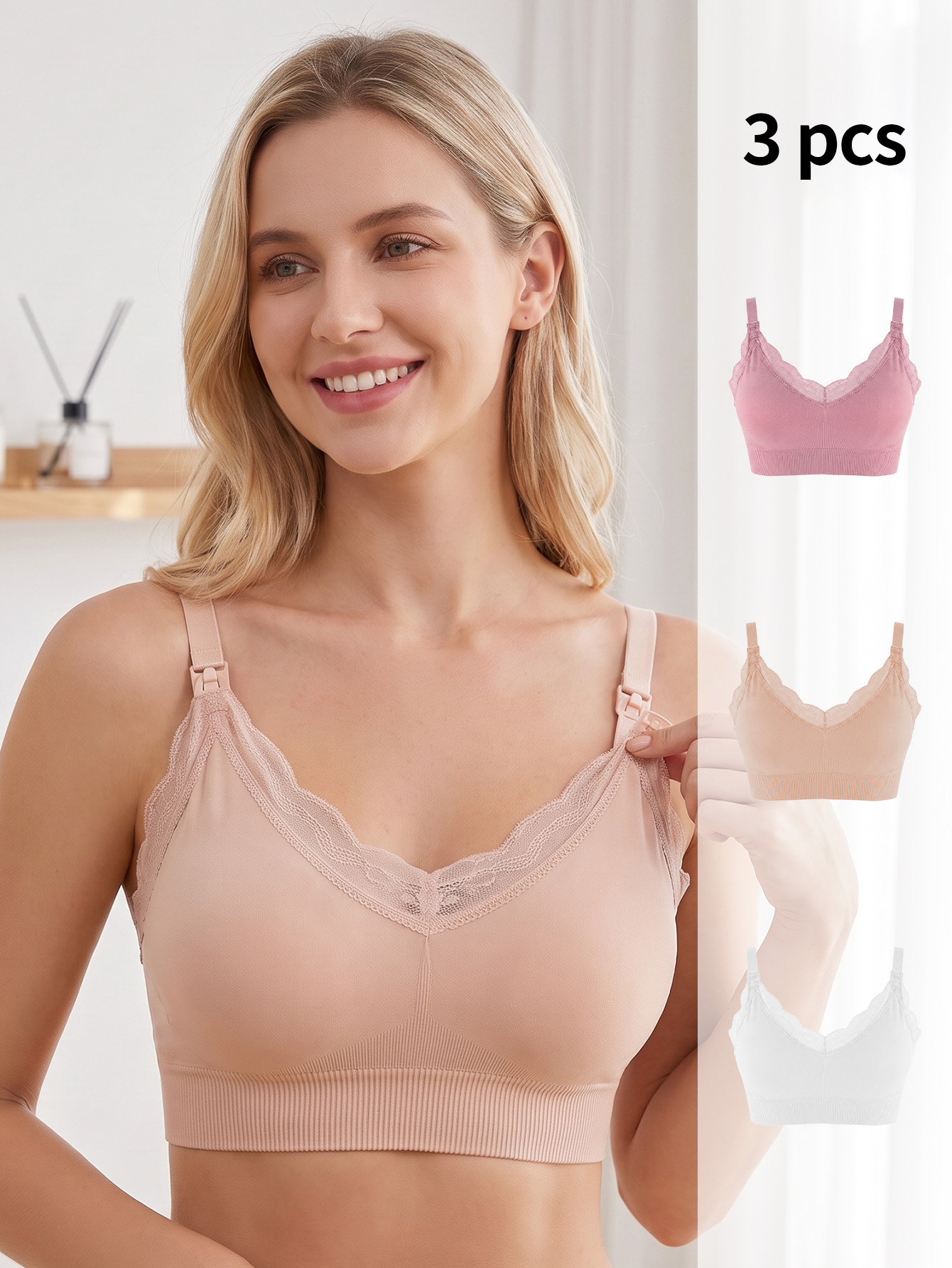 3 Pcs Nursing Maternity Bra, W - đánh giá và giá Nursing Bra Sleep