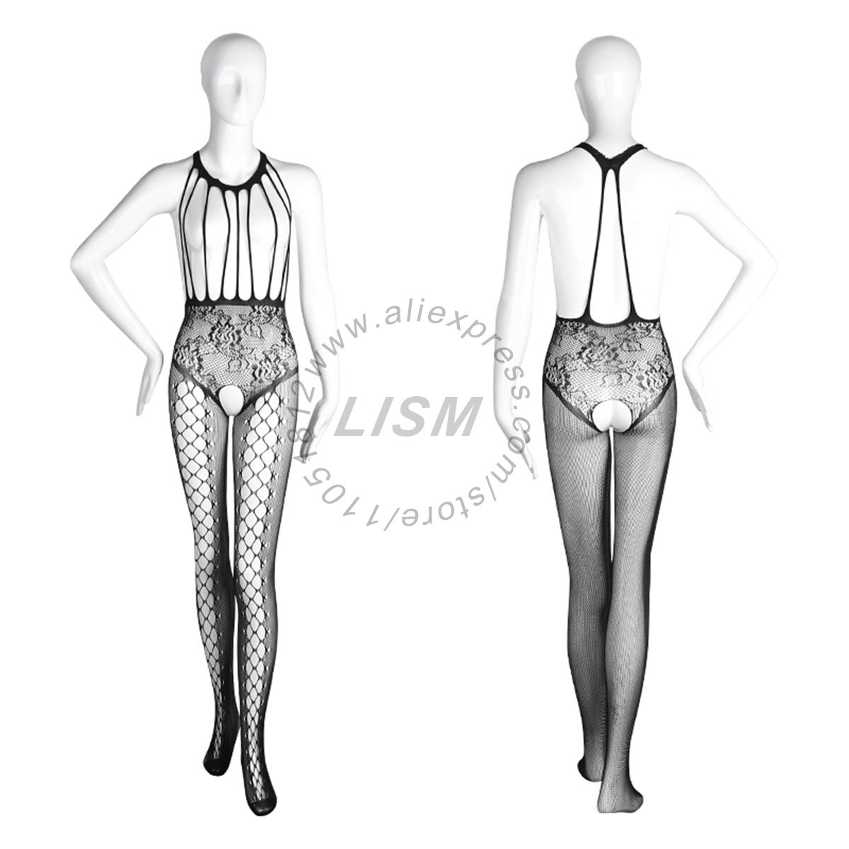 LISM Sexy Halter Cutout Open B - đánh giá và giá Bodystocking Fishnet
